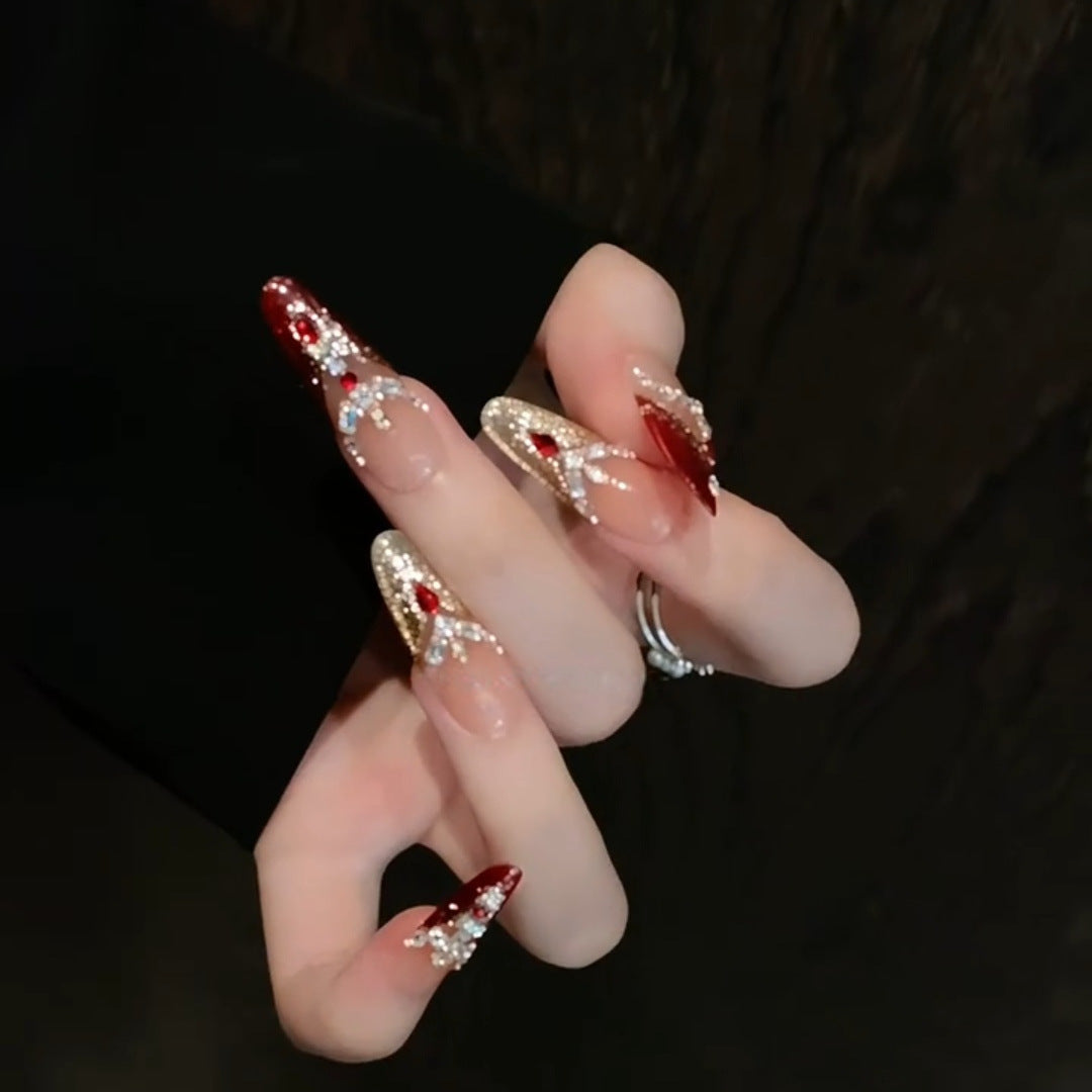 Künstliche Nagelspitzen mit Funkelnden Kristallverzierungen Brehn