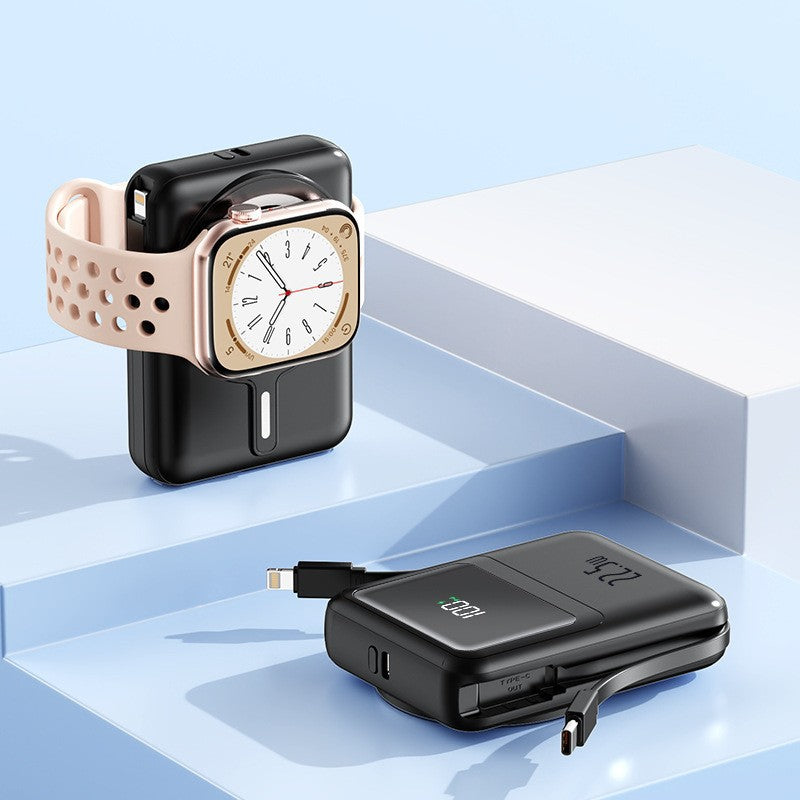 Tragbare Powerbank mit Integriertem Apple Watch Halterungsmechanismus und Schnellladefunktion Brehn