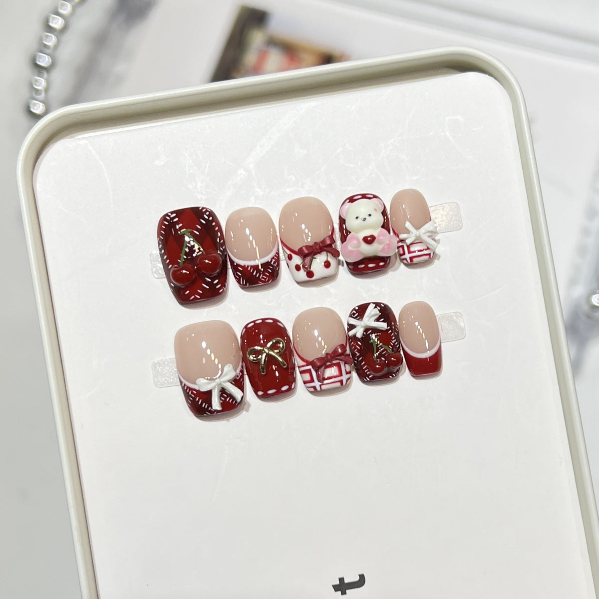 Verspielt Dessert-Themen Press-On Nagelkunst Set Brehn