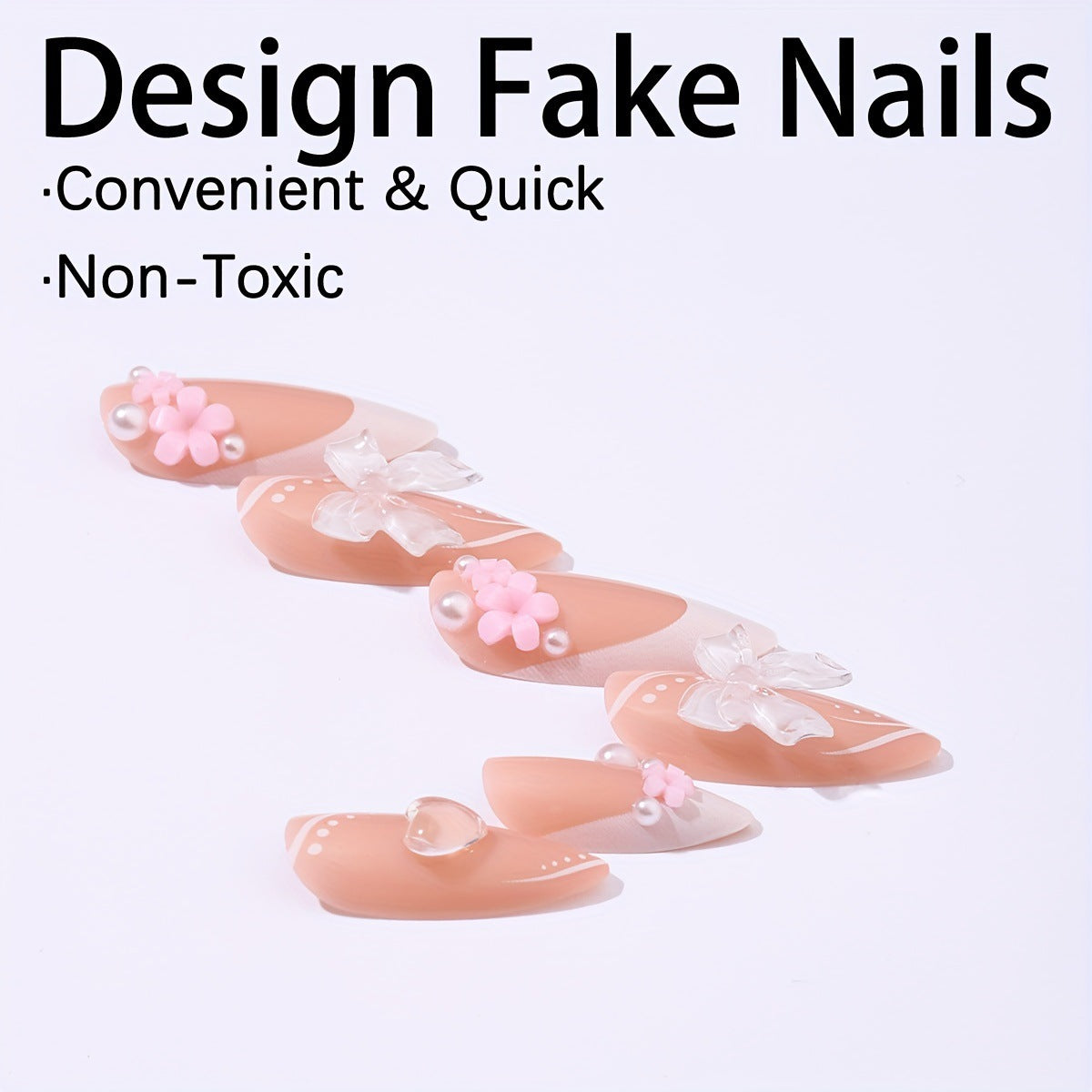 Kunstnagelset mit zartem Blumendesign Brehn