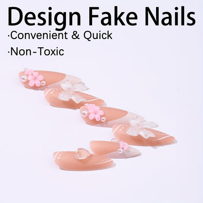 Kunstnagelset mit zartem Blumendesign Brehn