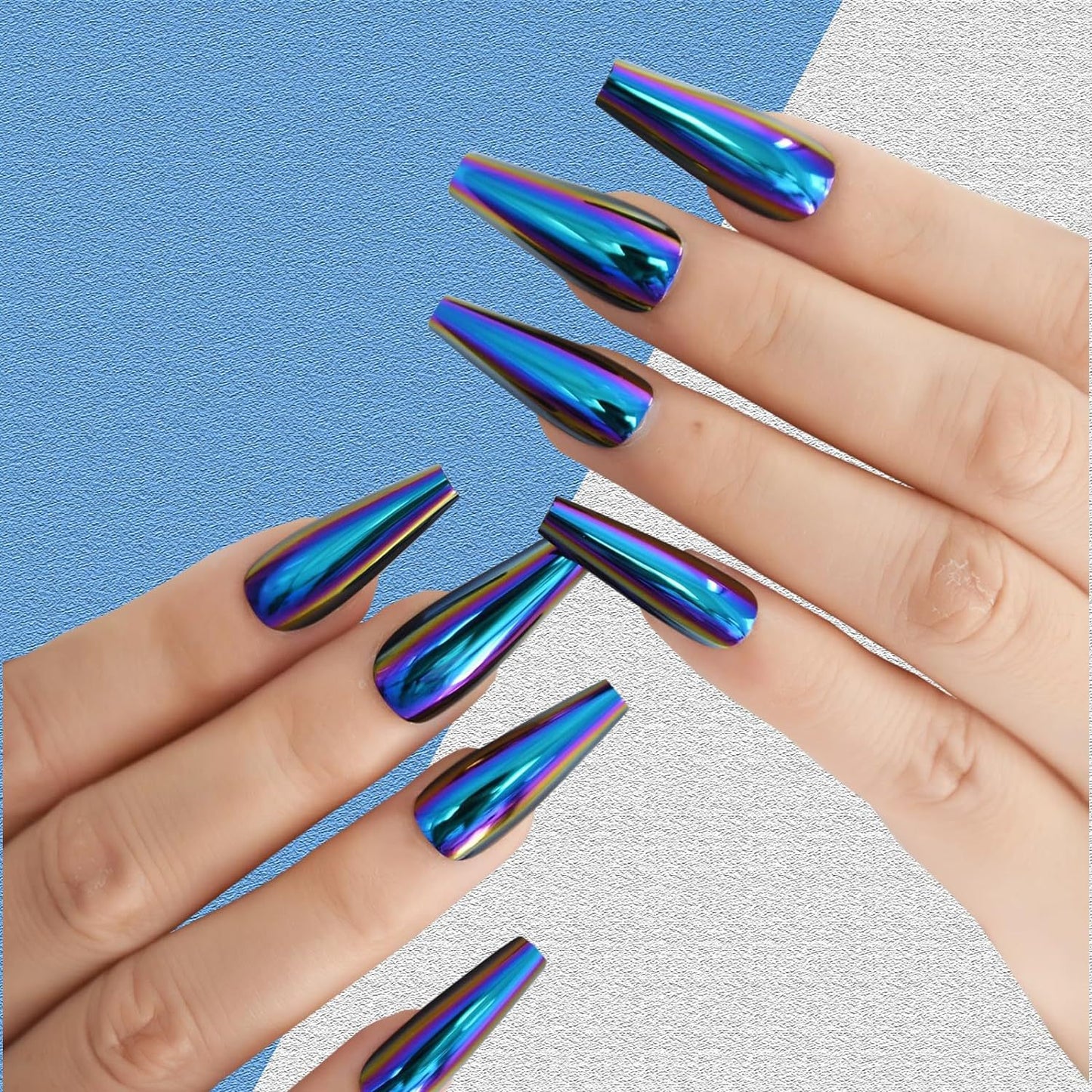 Kunstnagelspitzen mit holographischem Glanz Brehn