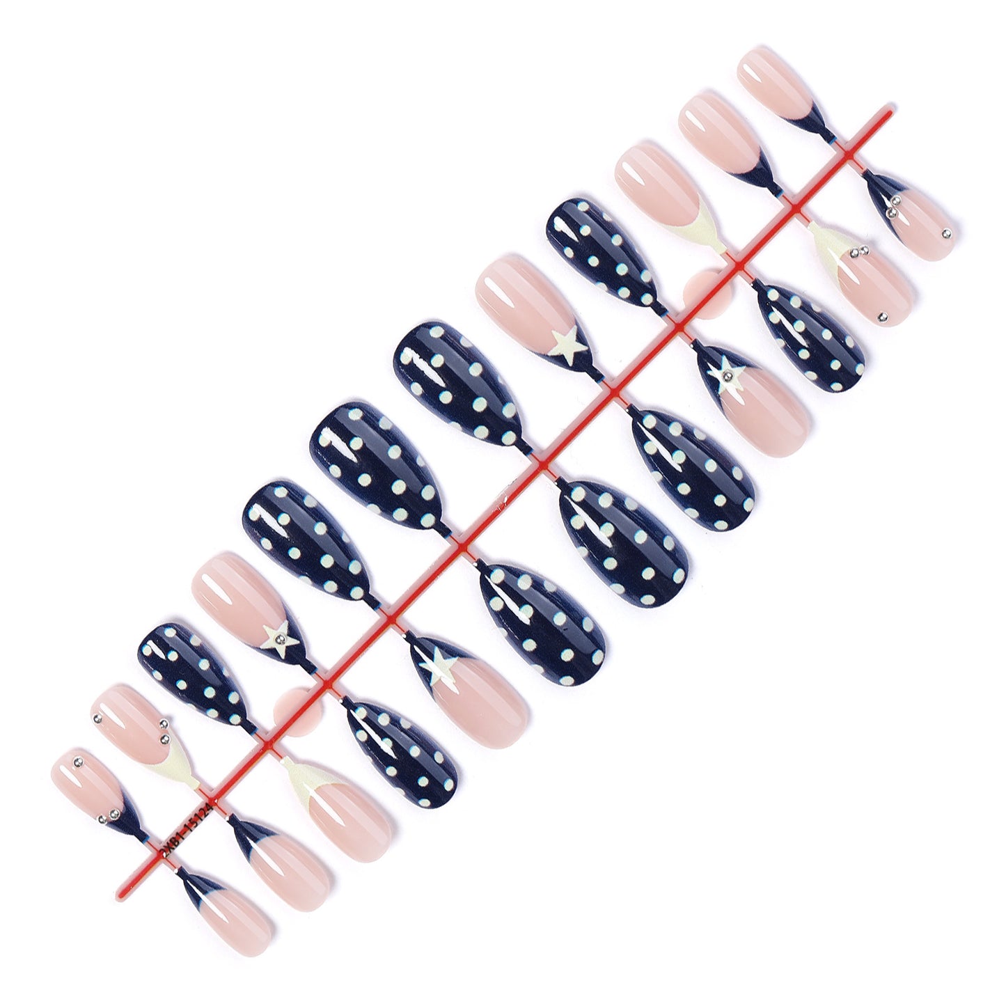 Kreatives Polka Dots Press-On Nails Set Brehn