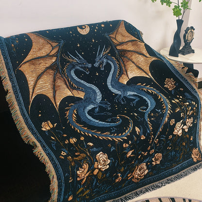 Drachen-Themen Gewebter Wandteppich Wurfdecke