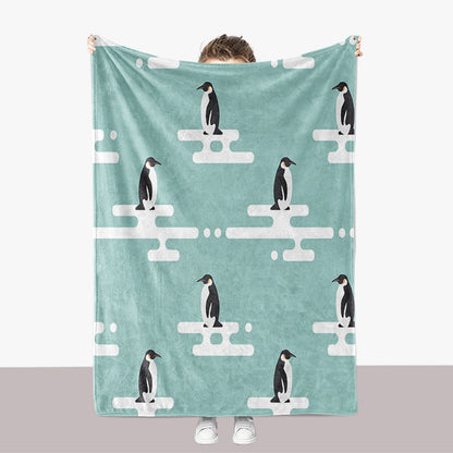 Pinguin-Themen-Plüsch-Wurfdecke