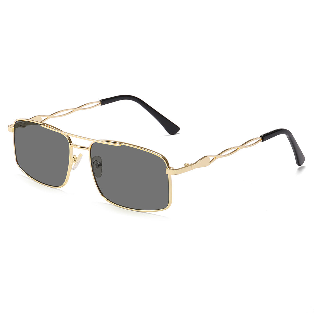 Damen Sonnenbrille mit trendigem rechteckigem Rahmen und gelben Gläsern Brehn