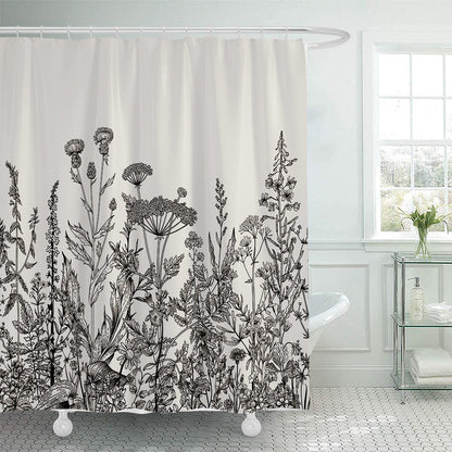 Botanische Illustration Duschvorhang Brehn