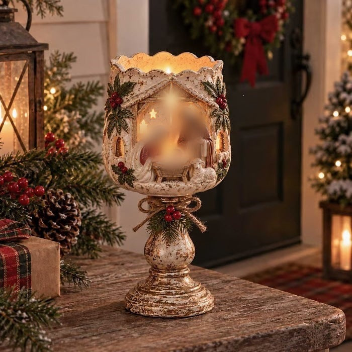 Dekorativer Weihnachtsmann Kerzenhalter Brehn