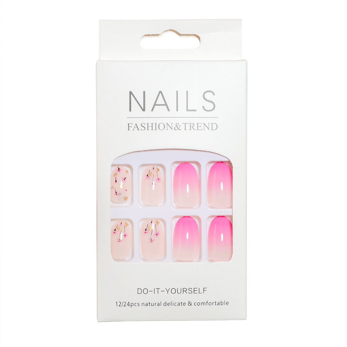 DIY Press-On Nail Art Set mit Blumendesign Brehn