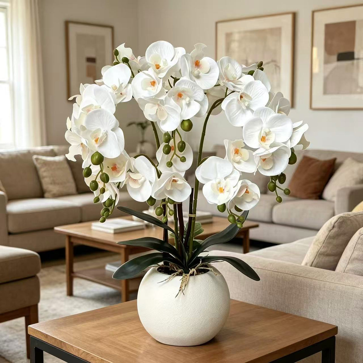 Elegante Künstliche Gelbe Orchideenarrangement für die Wohnkultur