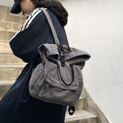 Stylische Roll-Top Canvas-Rucksack Brehn