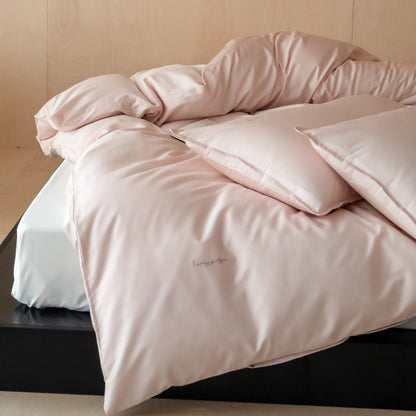 Luxuriöser Seidensatin Bettbezug und Kissenbezug Set