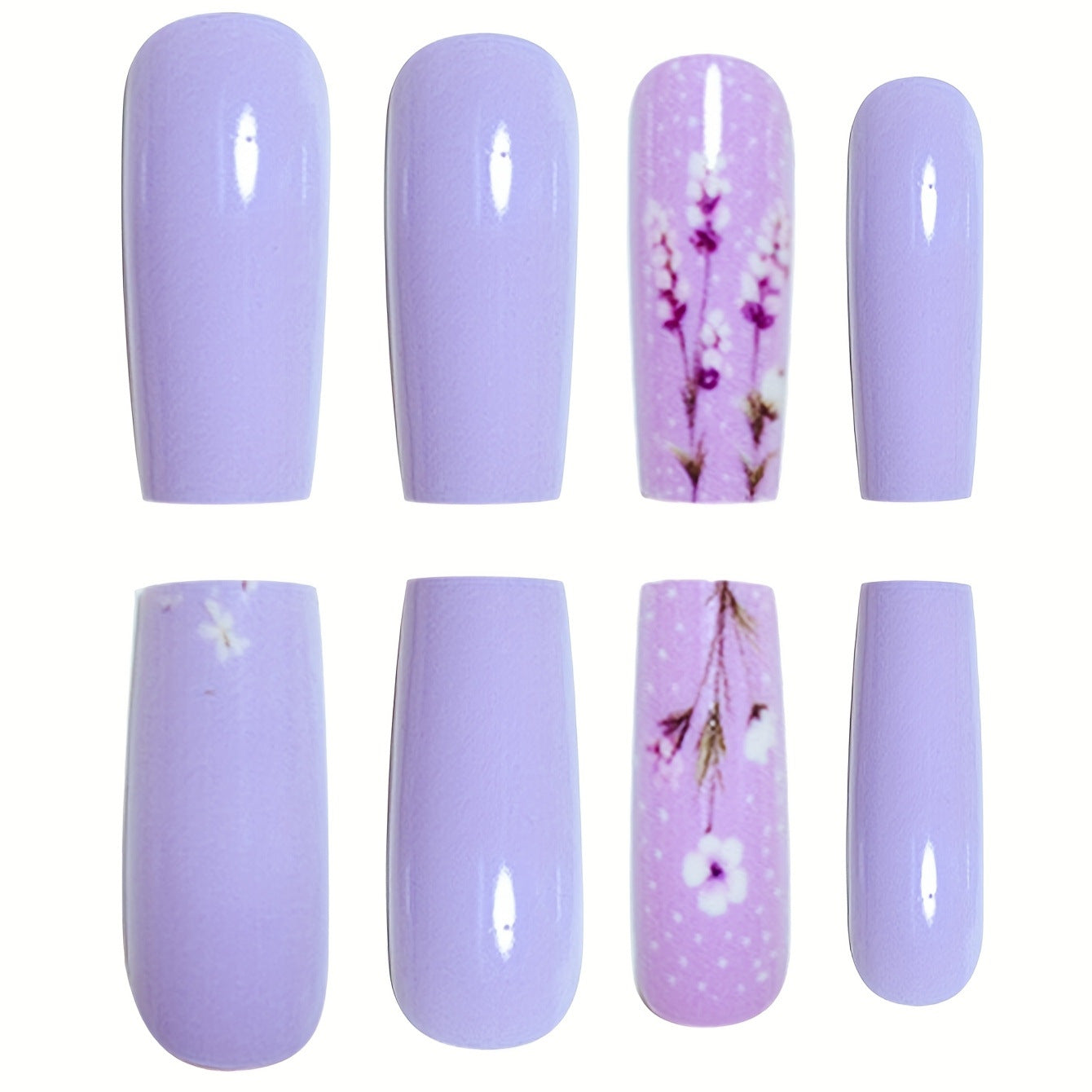 Künstlerisch gestaltetes florales Acryl-Nagel-Set Brehn