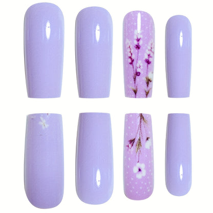 Künstlerisch gestaltetes florales Acryl-Nagel-Set Brehn