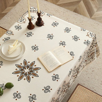 Bedruckte rechteckige Tischdecke aus Baumwollmischung mit Paisley‑Bordüre Brehn