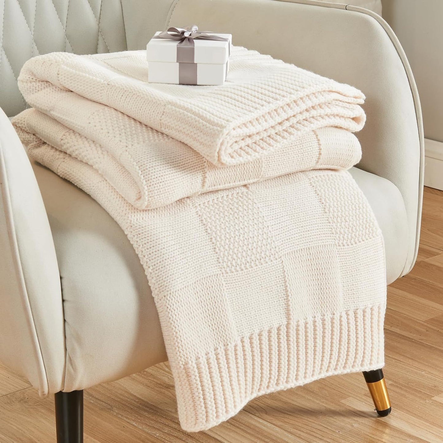 Strukturierte Strickdecke Brehn