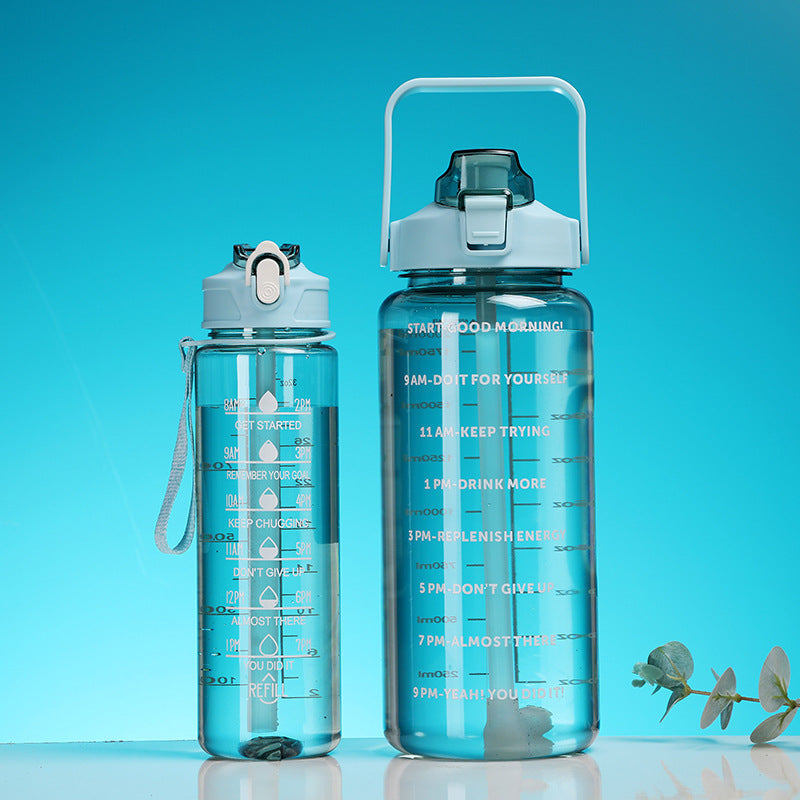 Damen Motivations-Trinkflasche mit integrierten Zeitmarkierungen und ergonomischem Design Brehn