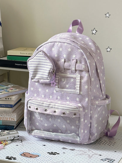 Stilvoller Mehrfach-Taschen Klar-Panel Rucksack Brehn