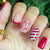 Festliches Zuckerstangen Press-On Nagelkunst Set Brehn
