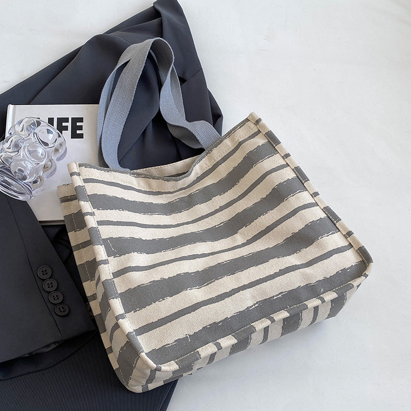 Gestreifter Canvas-Shopper