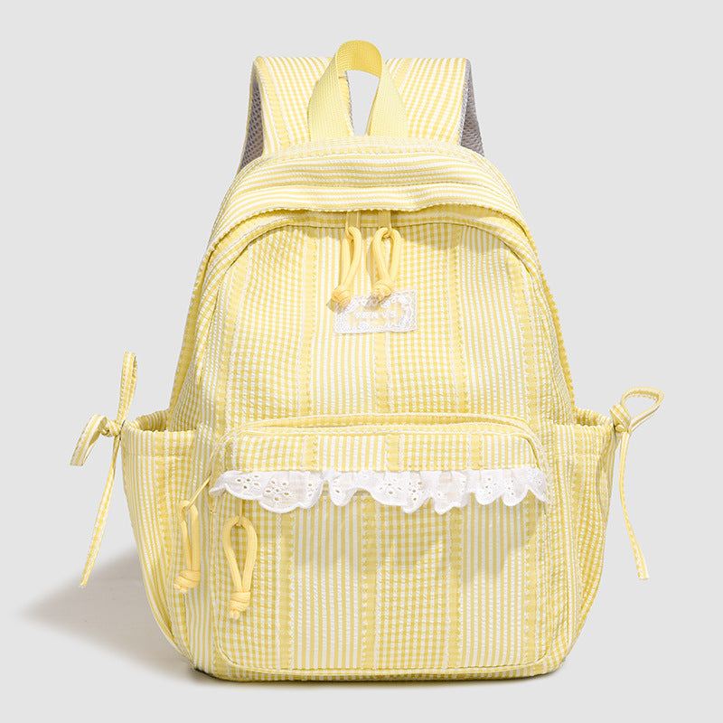 Lässiger Schulrucksack mit Spitzenrand