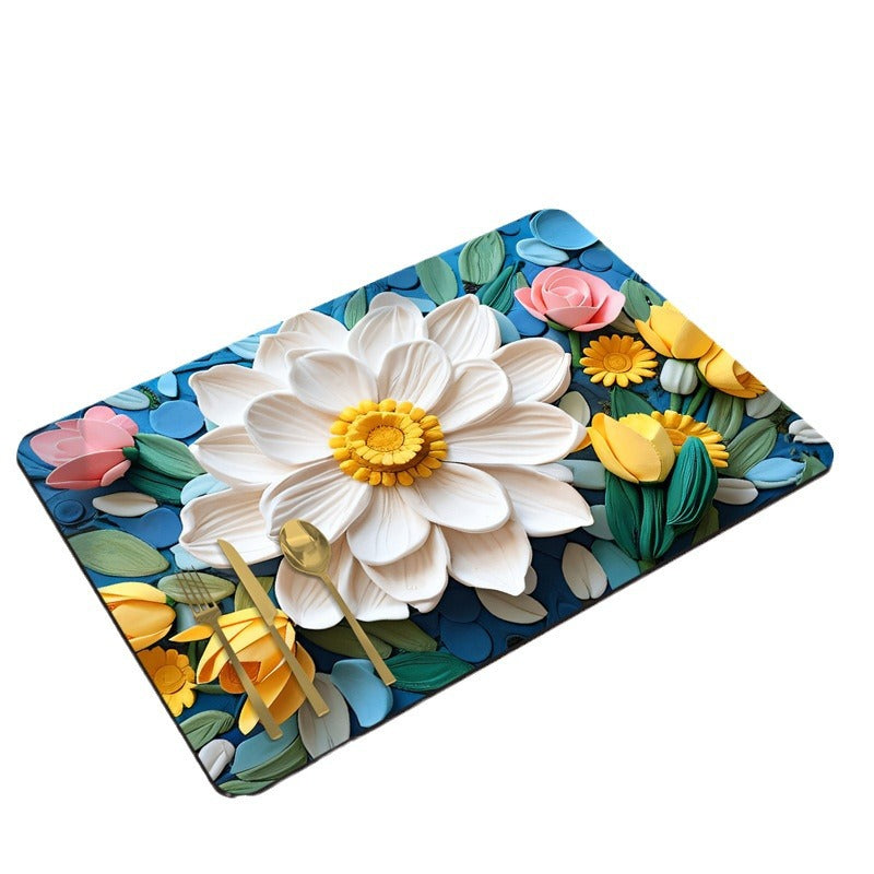 Blumenmuster Anti-Rutsch Küchenmatte