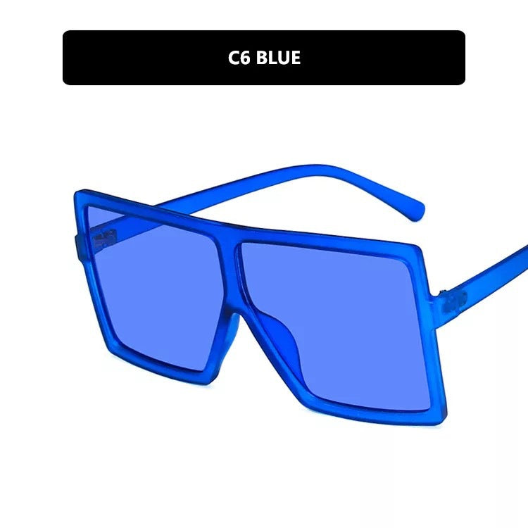 Damen moderne oversized Sonnenbrille mit transparentem Rahmen und stilvollen Gläsern Brehn