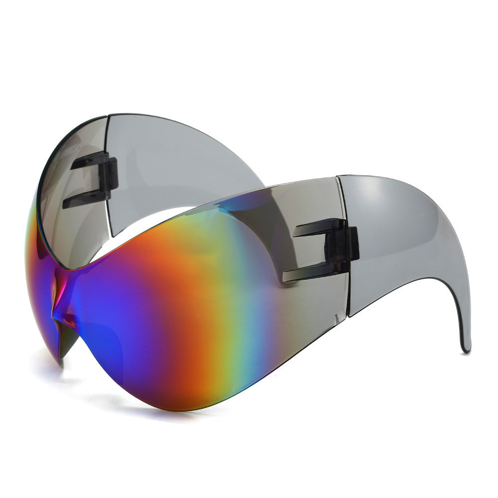 Oversized futuristische Schild Sonnenbrille Brehn
