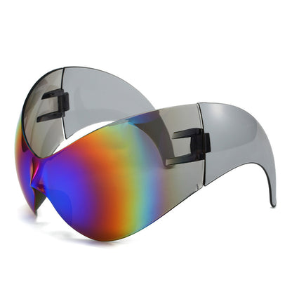 Oversized futuristische Schild Sonnenbrille Brehn