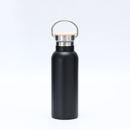 Damen isolierte Edelstahl-Trinkflasche mit Holzdeckel Brehn