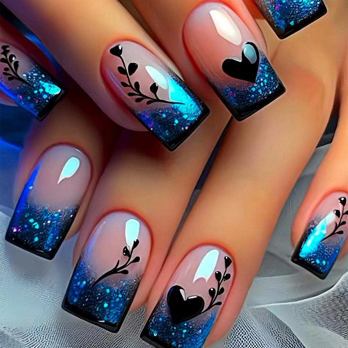 Künstlerische Gradient Press-On Nagelverlängerungen Brehn