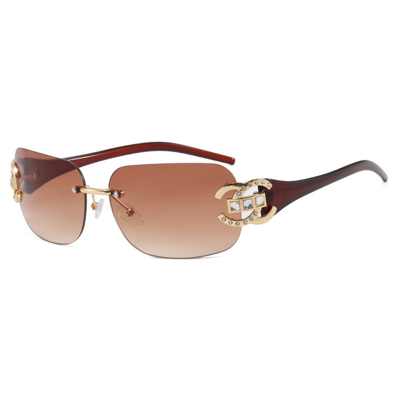 Damen modische Sonnenbrille mit luxuriösem Geometrie-Rahmen und schützendem UV-Filter Brehn