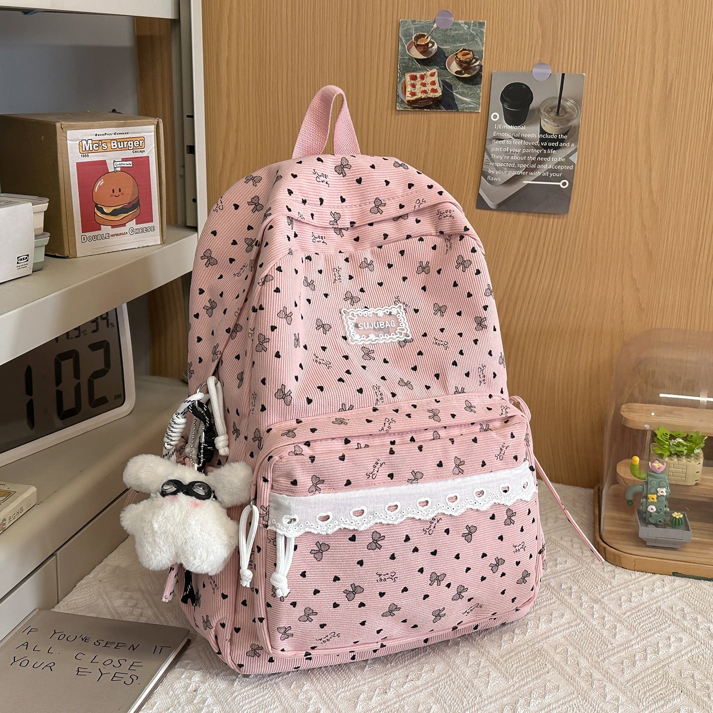 Blumenmuster Schulrucksack