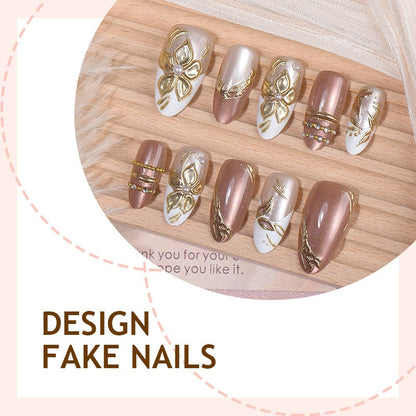 Kunstnagelset mit elegantem Blumen-Design Brehn