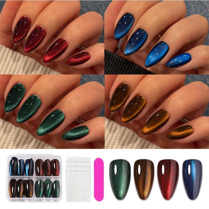 Elegantes Kunstnagelset mit Hochglanz und spitzen Design Brehn