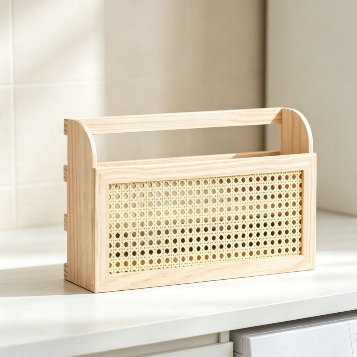 Schicke Aufbewahrungskiste Aus Holz und Rattan Brehn