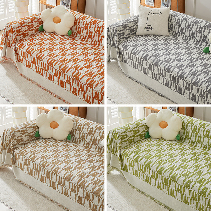 Gemütliche Kaninchenmuster Sofa-Wurfdecke
