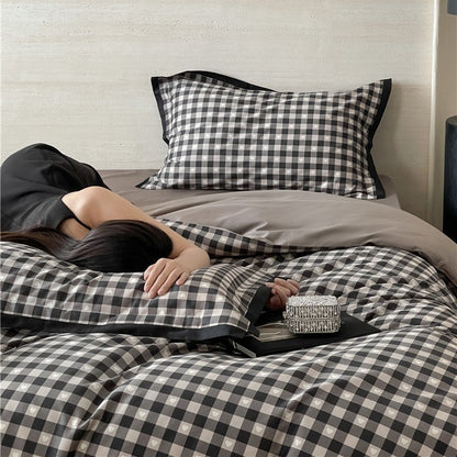 Luxuriöses Baumwollsatin-Bettwäsche-Set mit Schmetterlingsmotiv und kontrastierter Rahmenkante