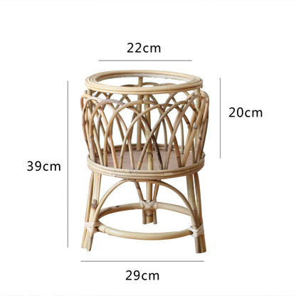 Pflanzenständer aus Rattan mit modernem Design Brehn