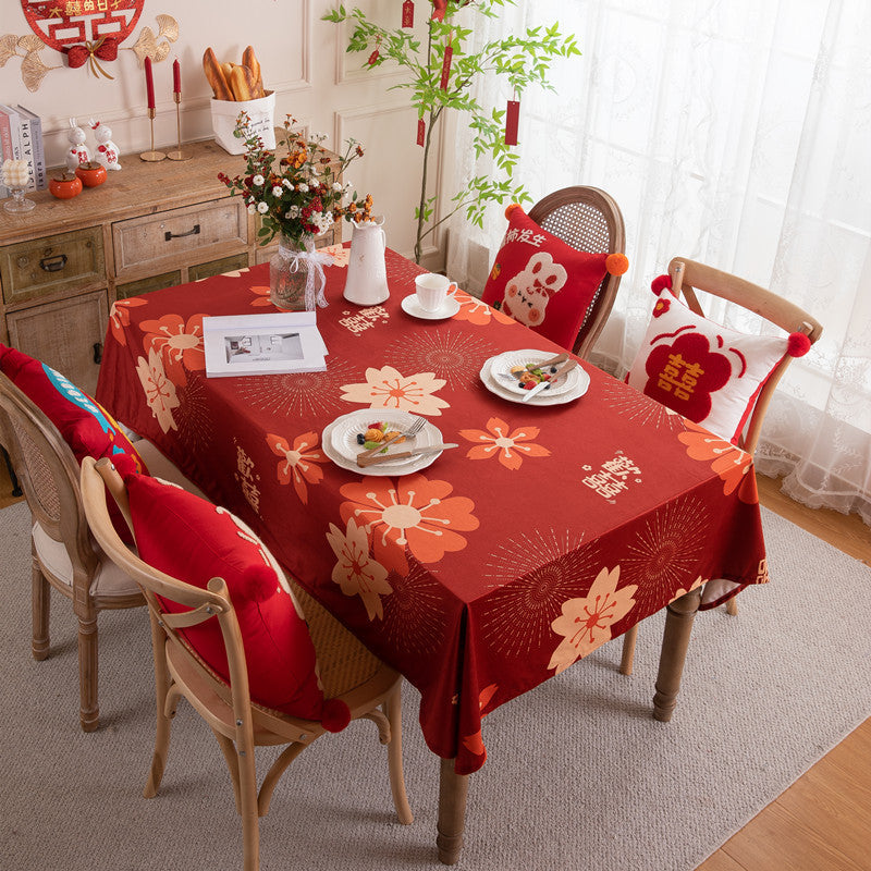 Lebendige Floral-Druck Tischdecke