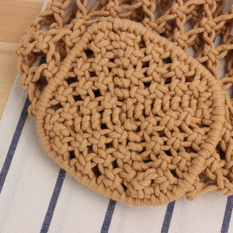 Handtasche Aus Handgeknüpftem Naturmaterial mit Luftiger Struktur Brehn
