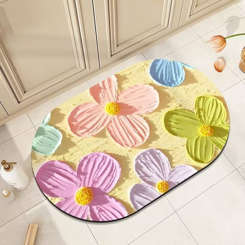 Floral Print Teppich Brehn