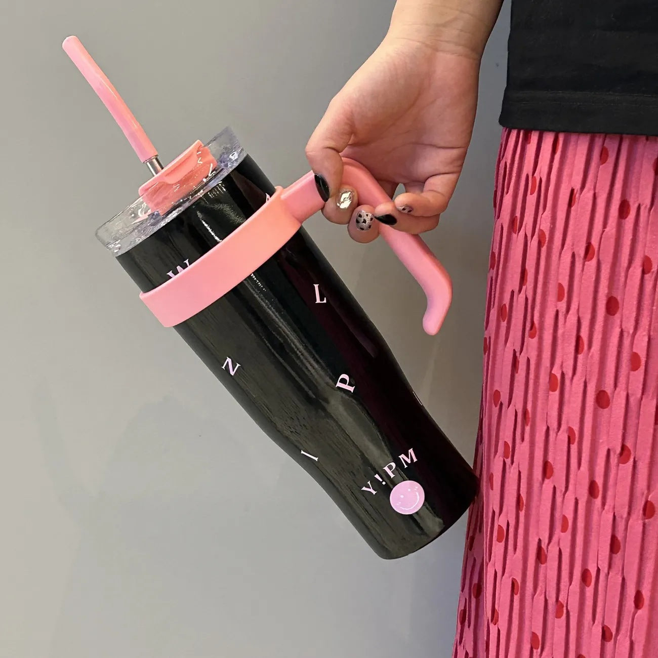 Damen Praktische Isolier-Trinkflasche mit integriertem Tragegriff Brehn