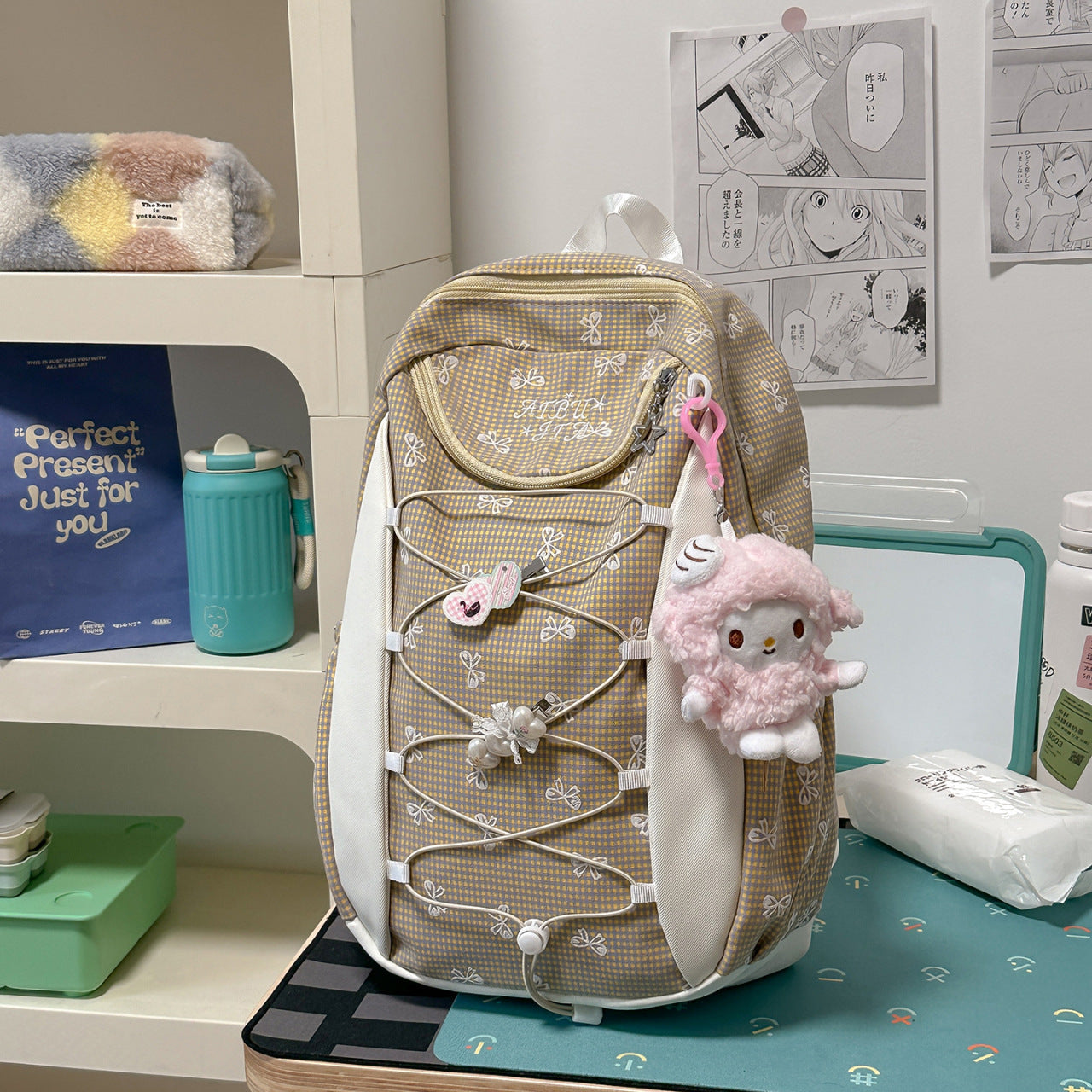 Dekorativer Blumenmuster Rucksack