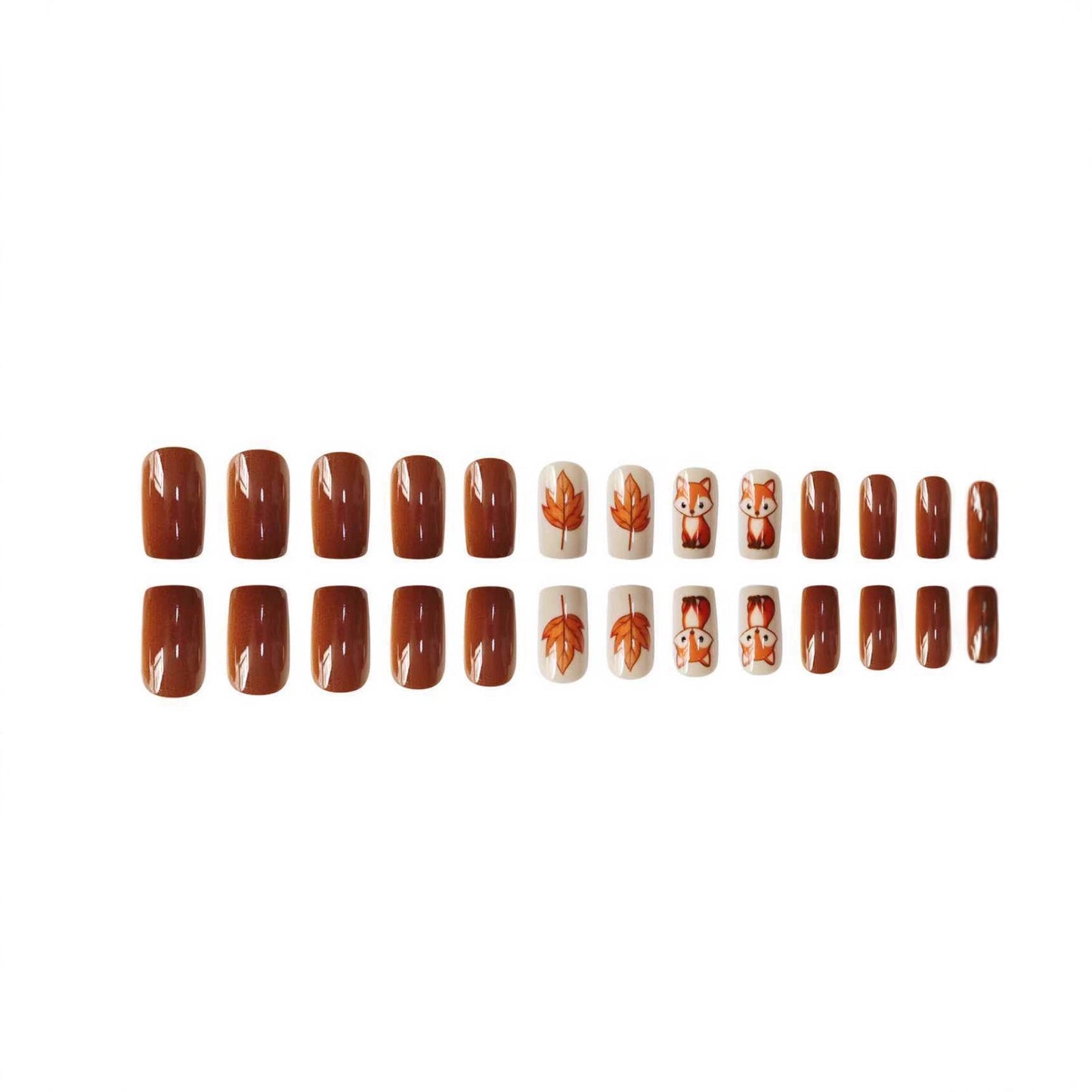 Thematic Fox und Blatt Nagelkunst Set Brehn