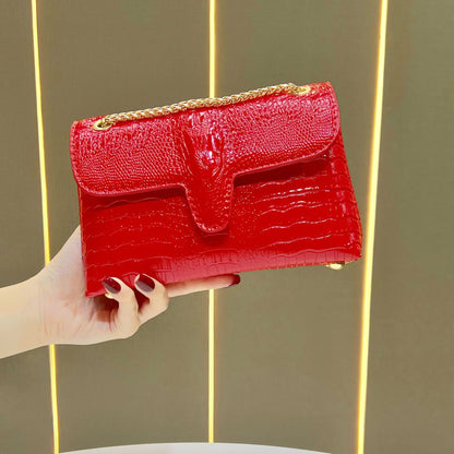 Elegante Krokodil-Effekt Clutch Bag