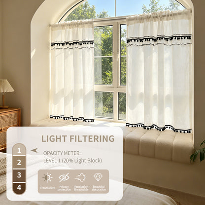 Elegante transparente Spitzenfensterdekorationen