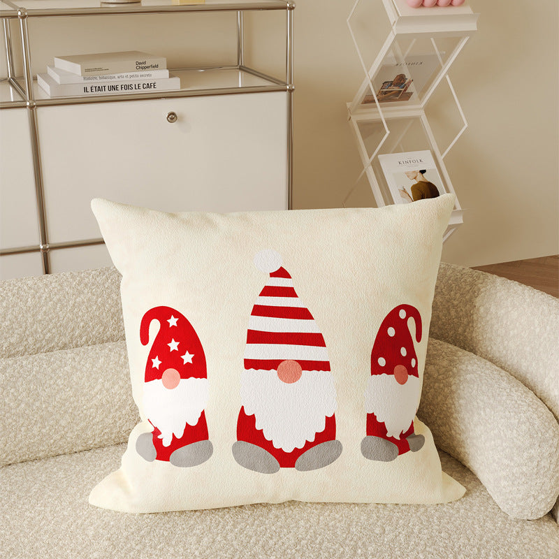 Decorative Holiday Merry Christmas Cotton-Linen Throw Pillow Cover