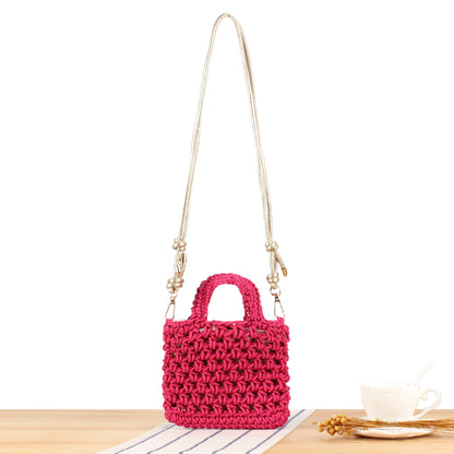 Handtasche Aus Handgefertigtem Makramee mit Verstellbarem Schulterriemen Brehn