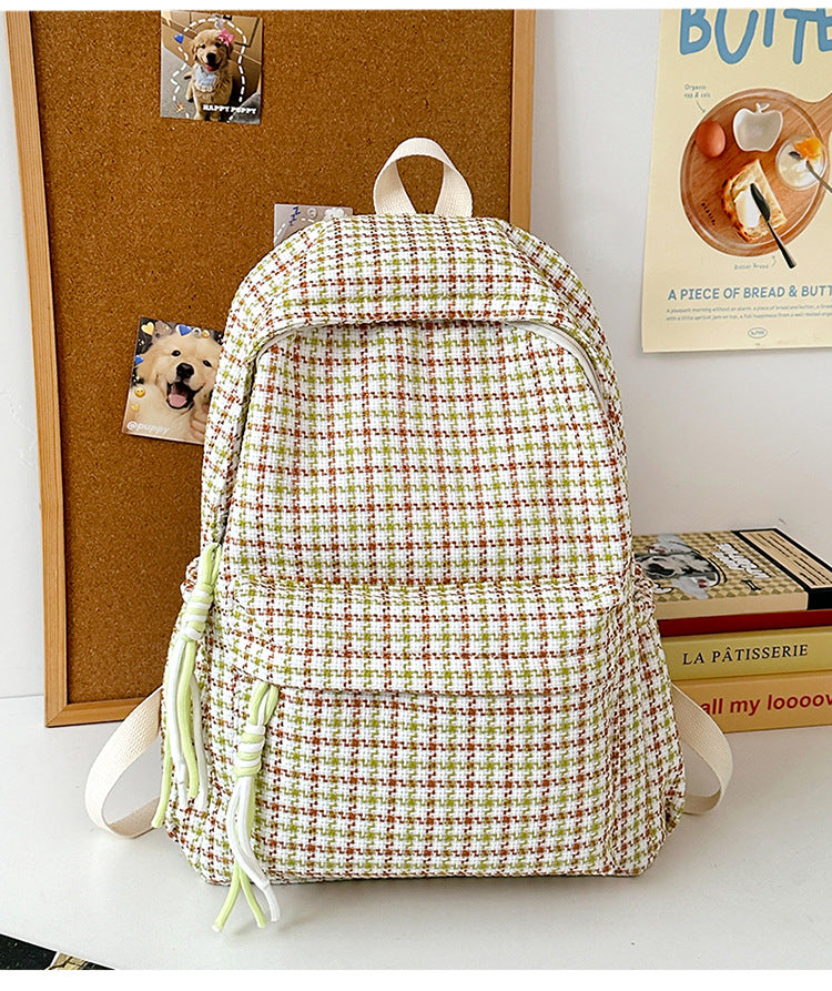 Stylische kariert gemusterte Rucksack